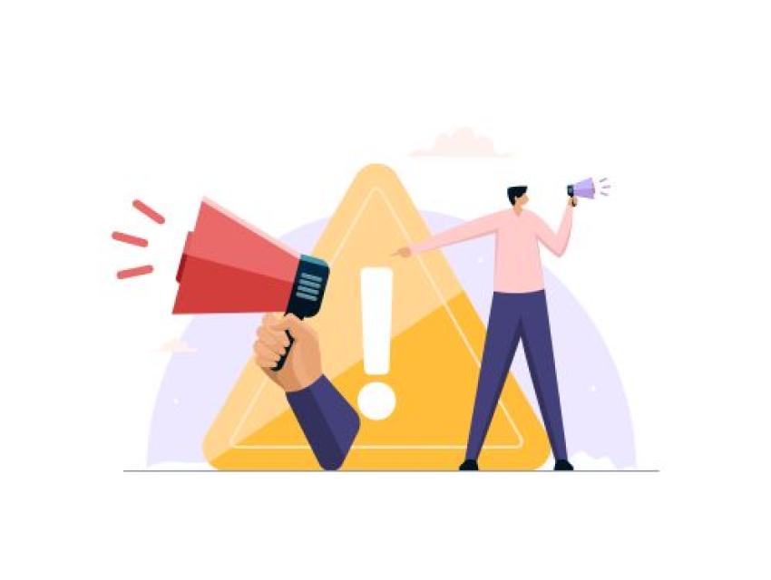 illustration of people shouting into megaphones