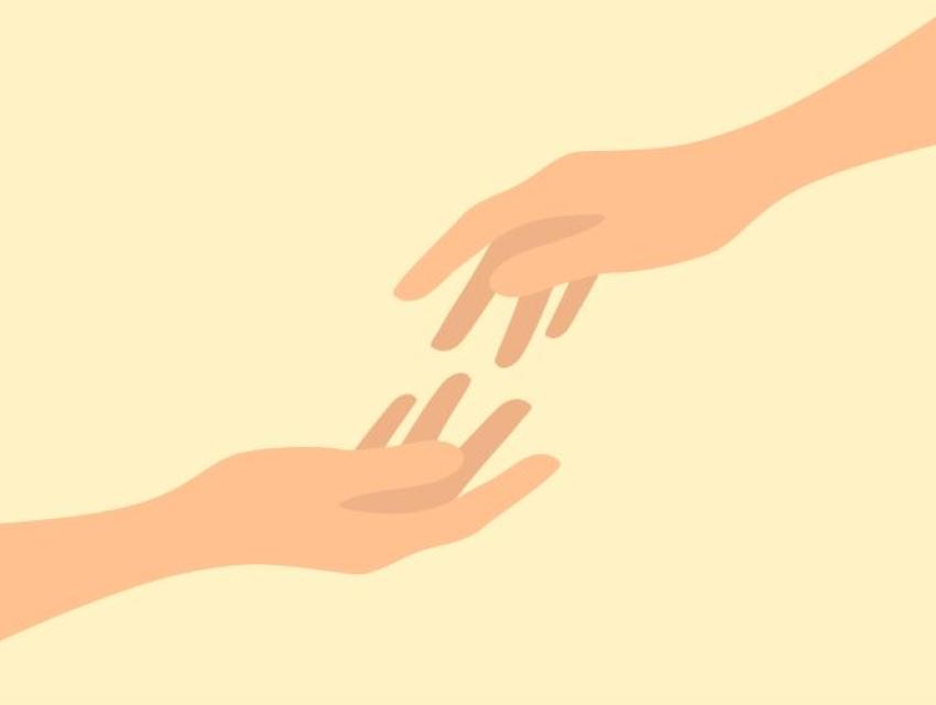 illustration of two hands reaching for eachother