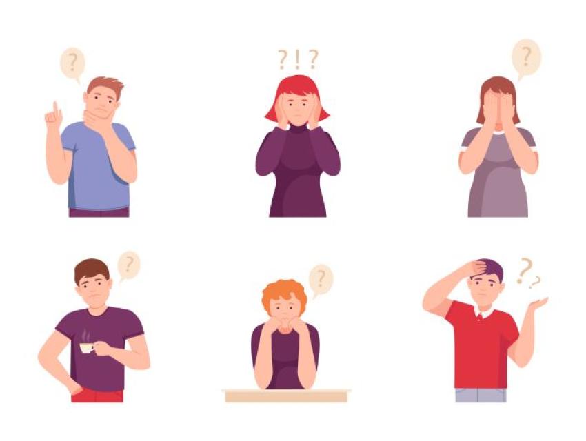 illustration of people reacting to different emotions